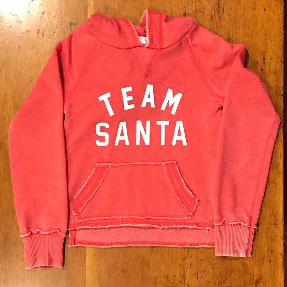 Girls Christmas Hooded Sweatshirt “Team Santa”